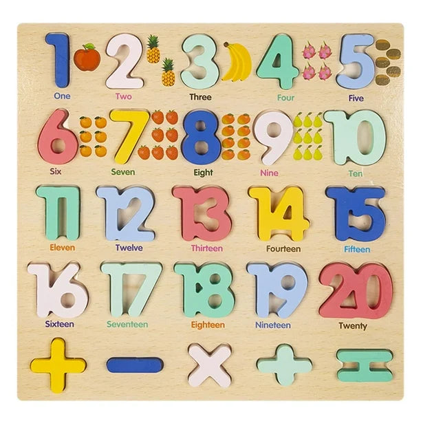 3D Numbers Learning Wooden Board.