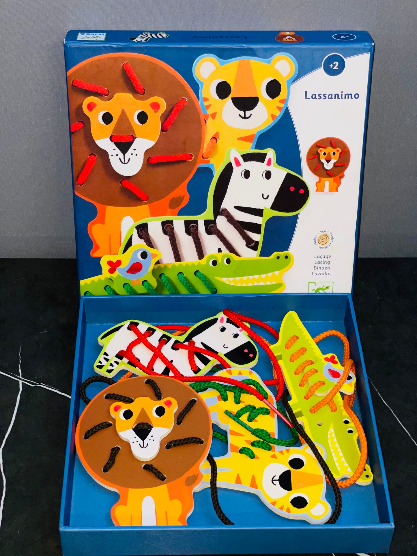 Djeco Zoo Animals Lassanimo Lacing Toy