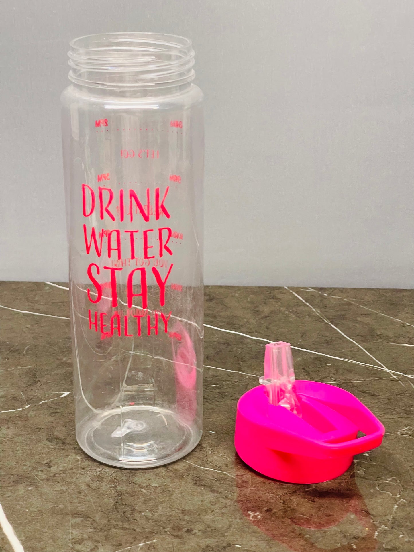 Drinking Bottle With Straw Pink Drink Water Stay Healthy