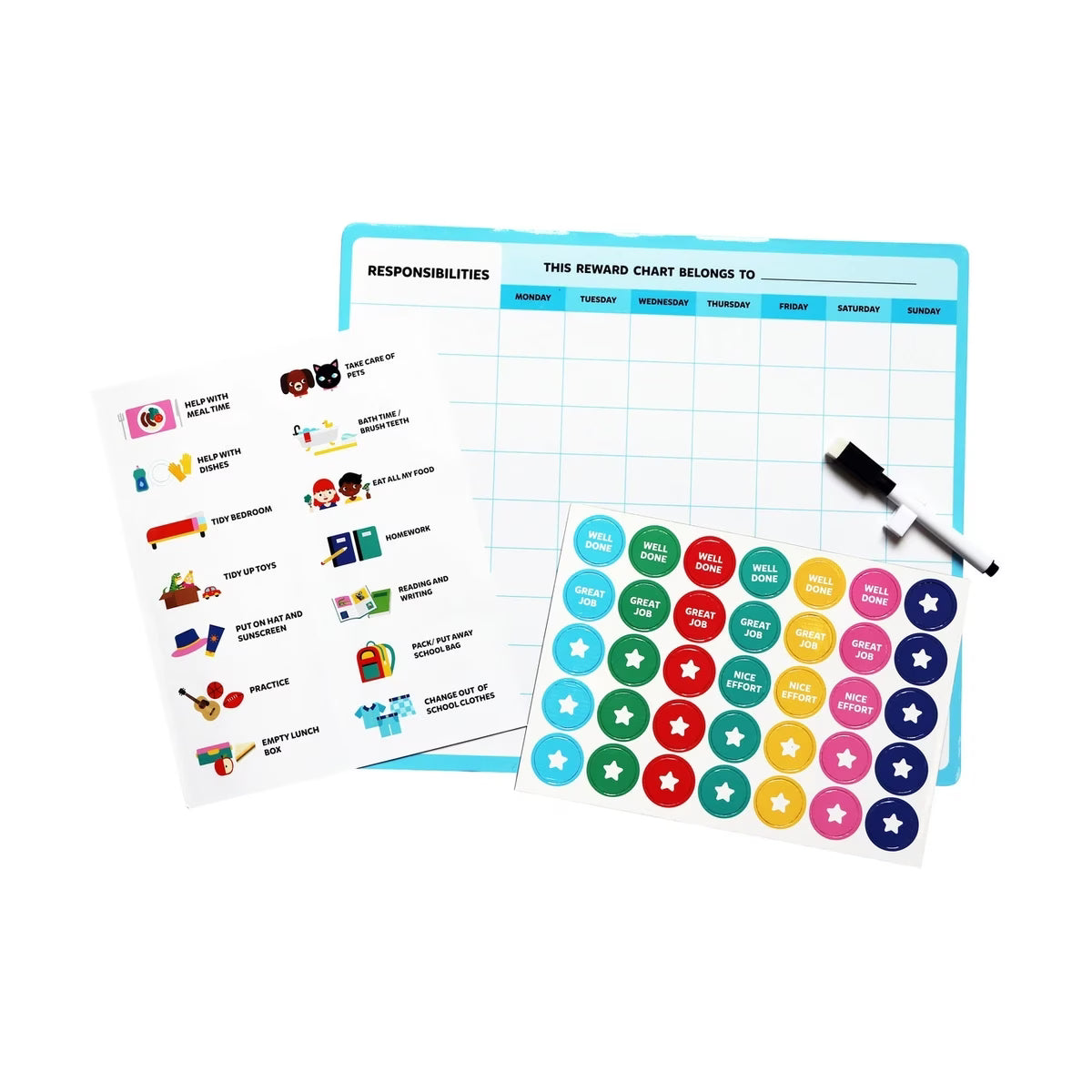 Anko - Magnetic Reward Chart Daily Tasks. (Without marker)