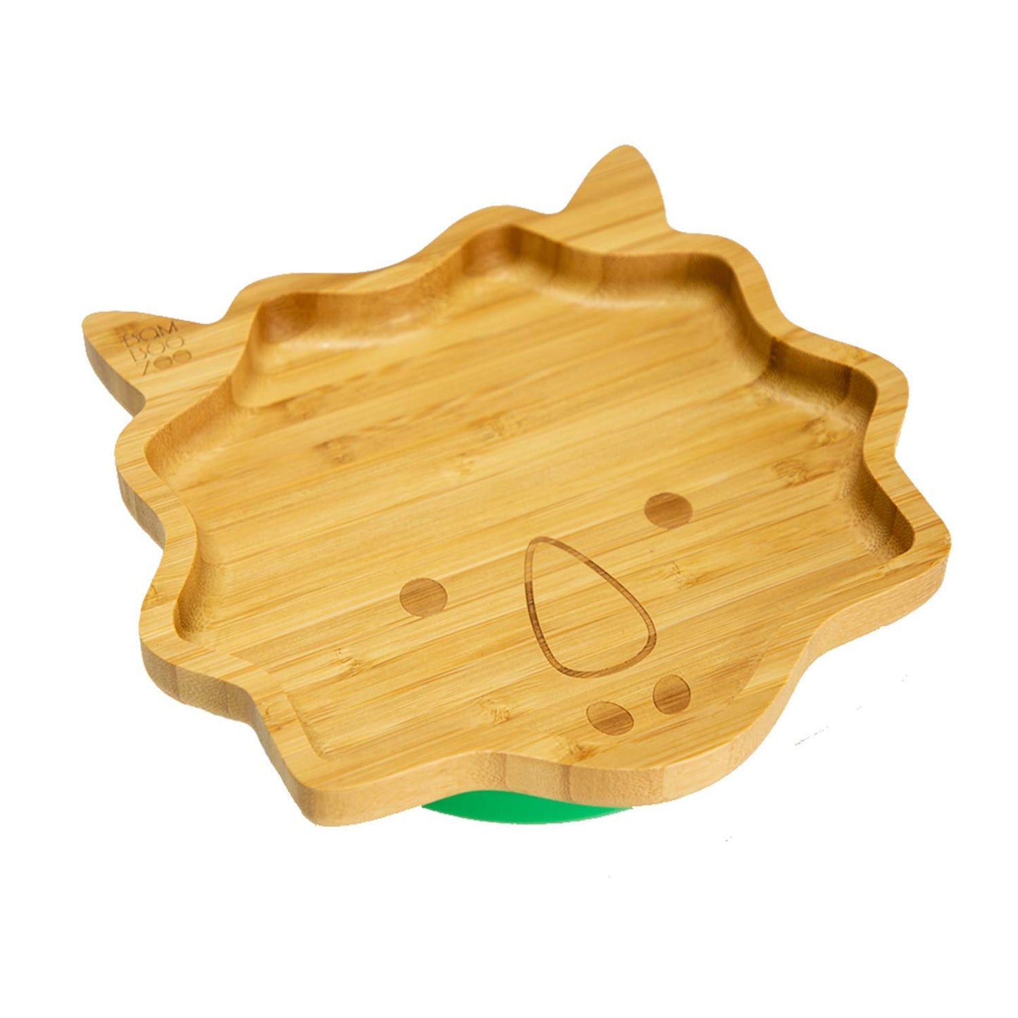 Baby Toddler Bamboo Dinosaur Plate with Silicone Suction