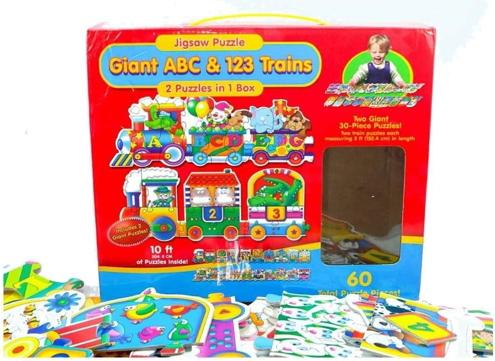 Puzzle Doubles! Giant ABC & 123 Trains.