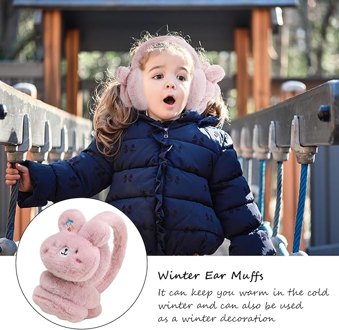 Adorable Pink Bunny Plush Earmuffs