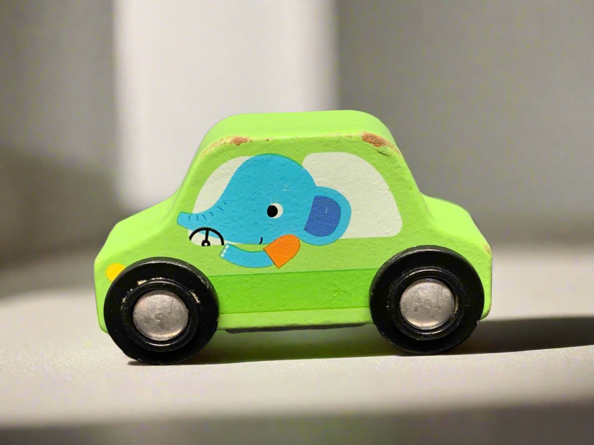 Wooden Elephant Car Toy.