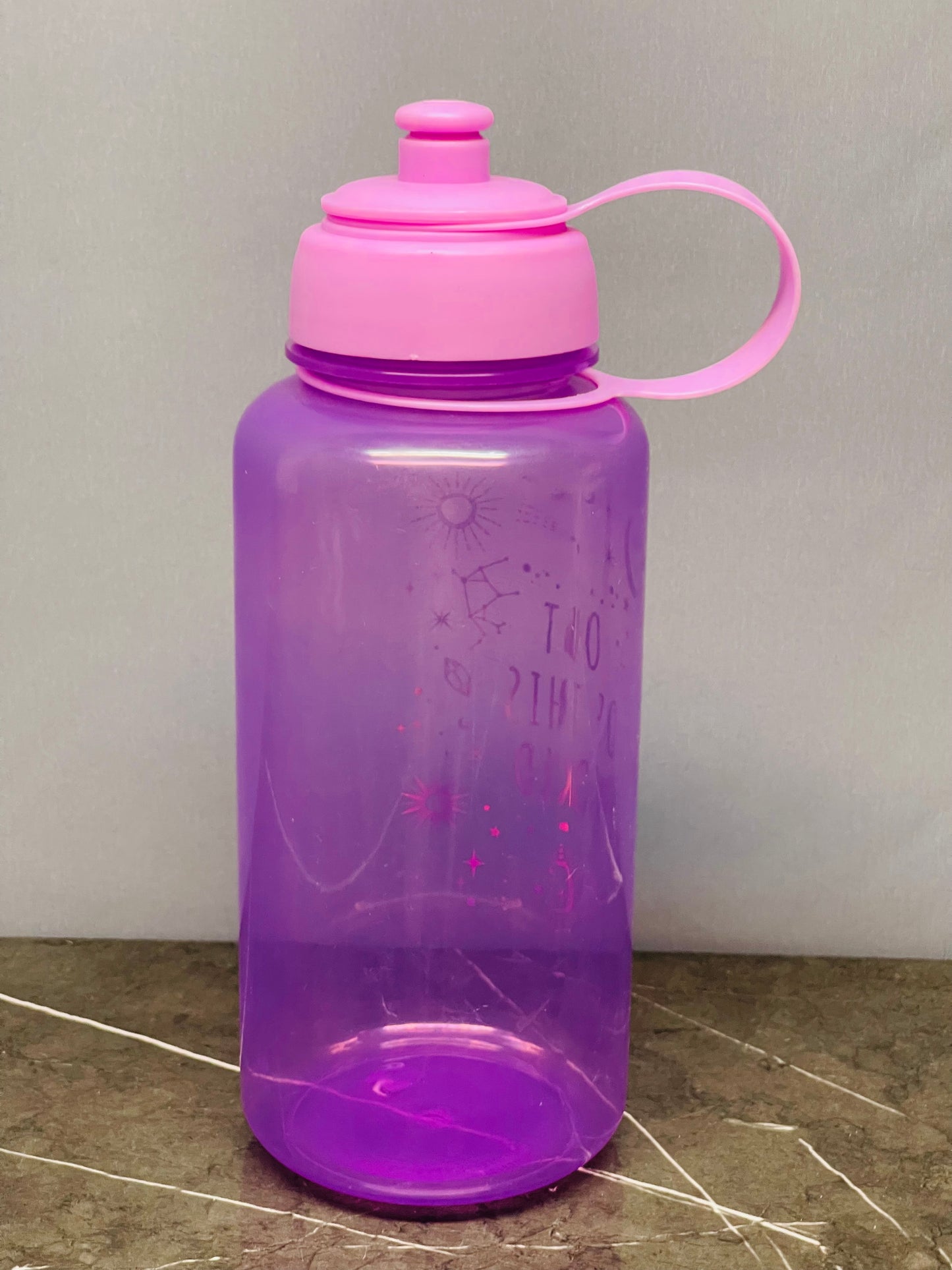 Typo purple water bottle
