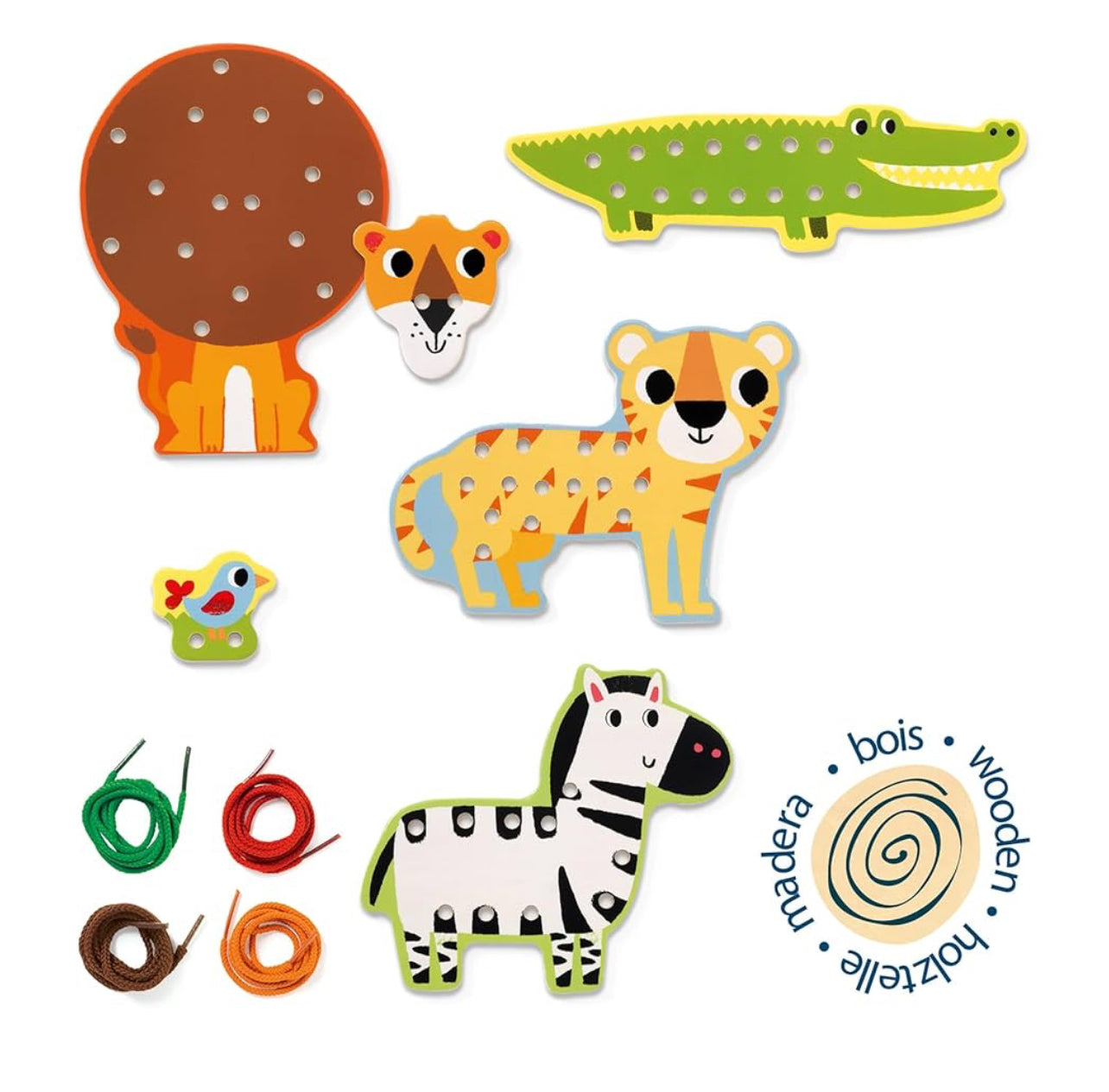 Djeco Zoo Animals Lassanimo Lacing Toy