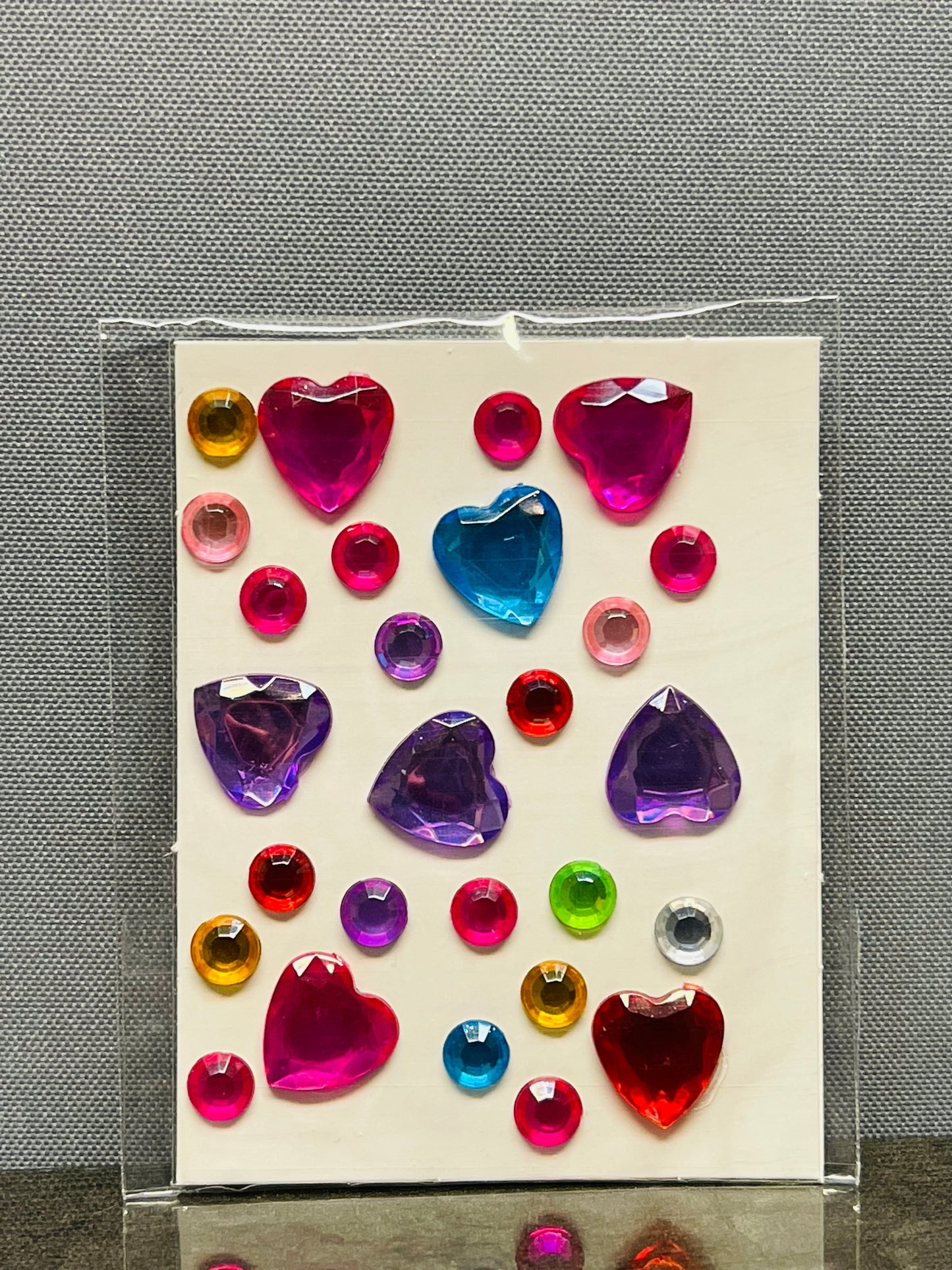 27 reusable mini stickers - diamond gem, love heart,, colorful flowers(NEW)