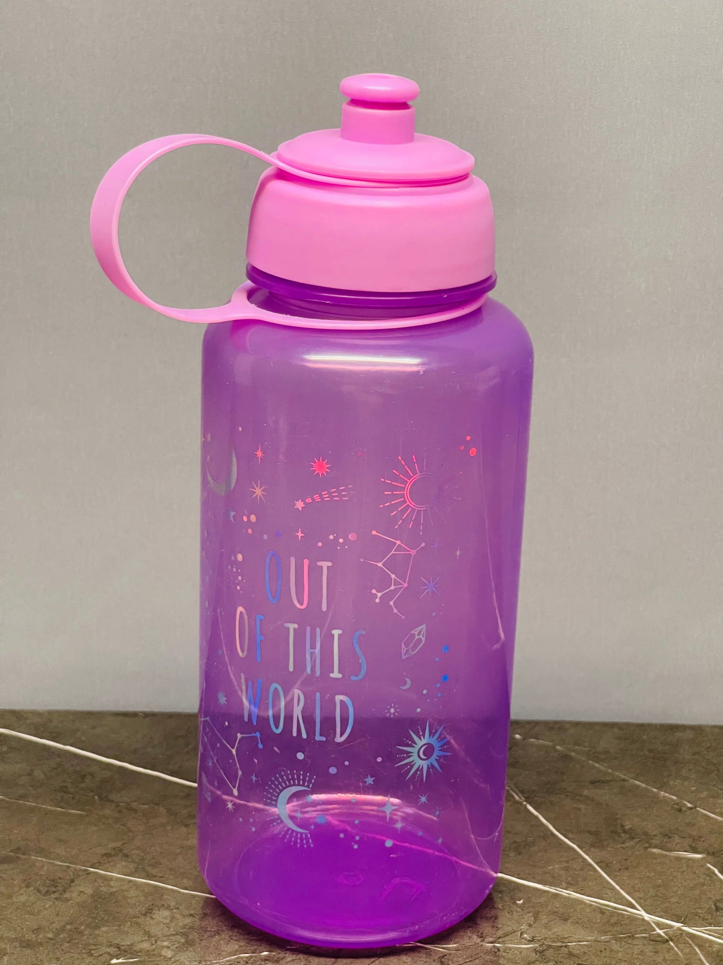 Typo purple water bottle