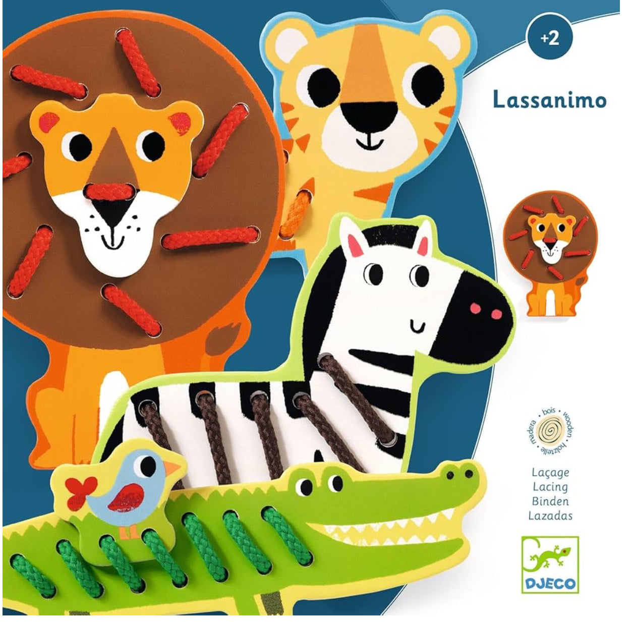 Djeco Zoo Animals Lassanimo Lacing Toy