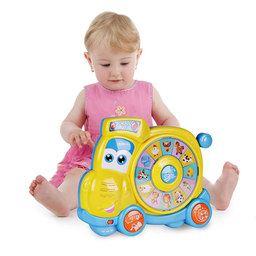 Happkid Preschool Spinning Learning School Bus