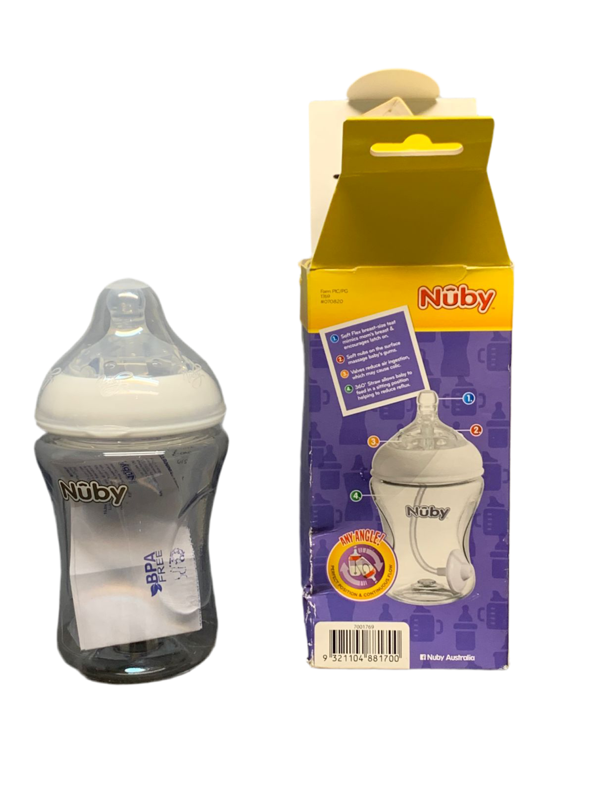 Nuby 360° Glass Bottle. (500 advance)