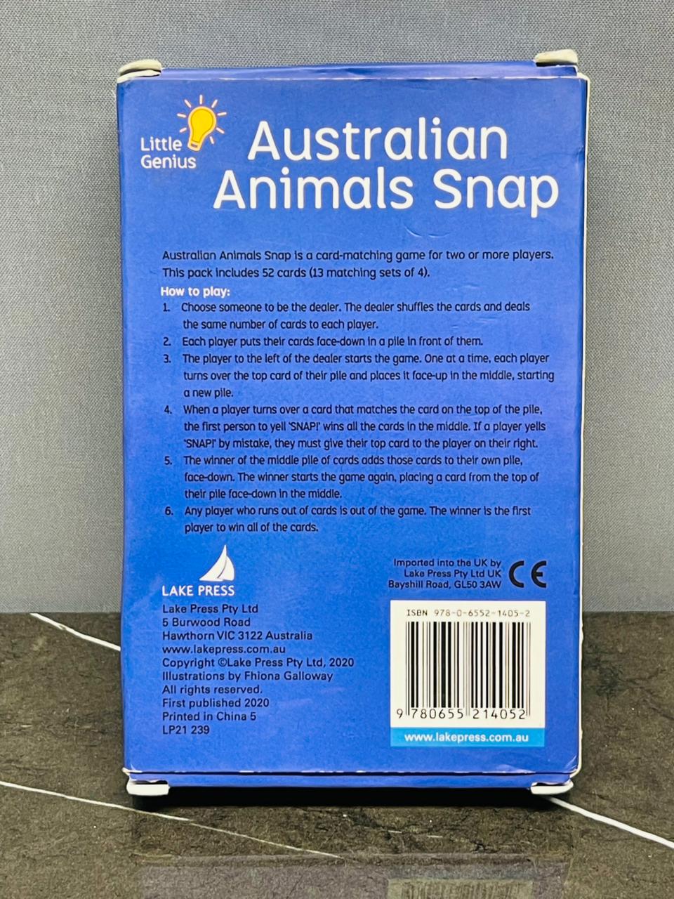 Little Genius Australian Animals Snap.(30 cards available)
