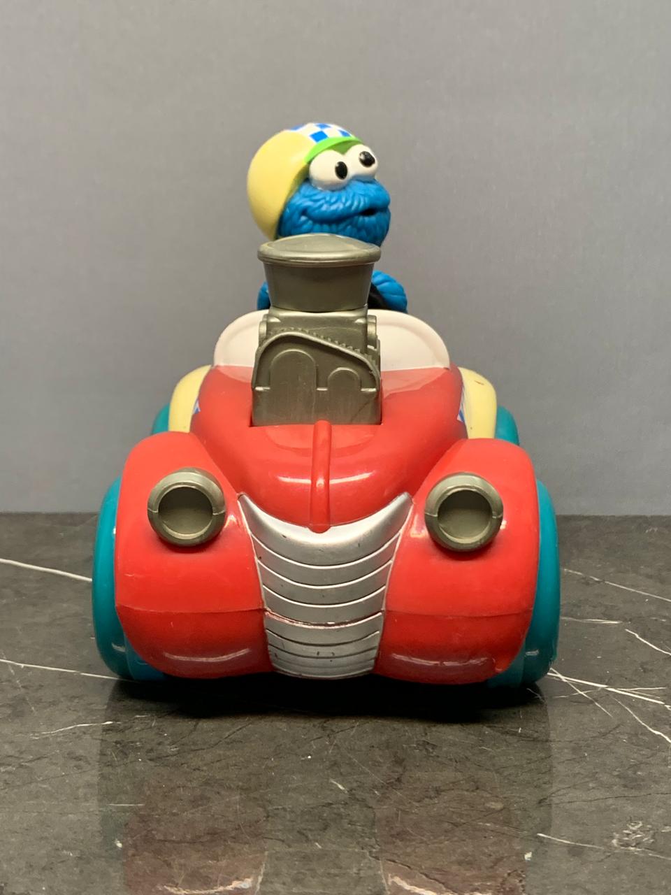 Vintage Cookie Monster Race Car Toy.
