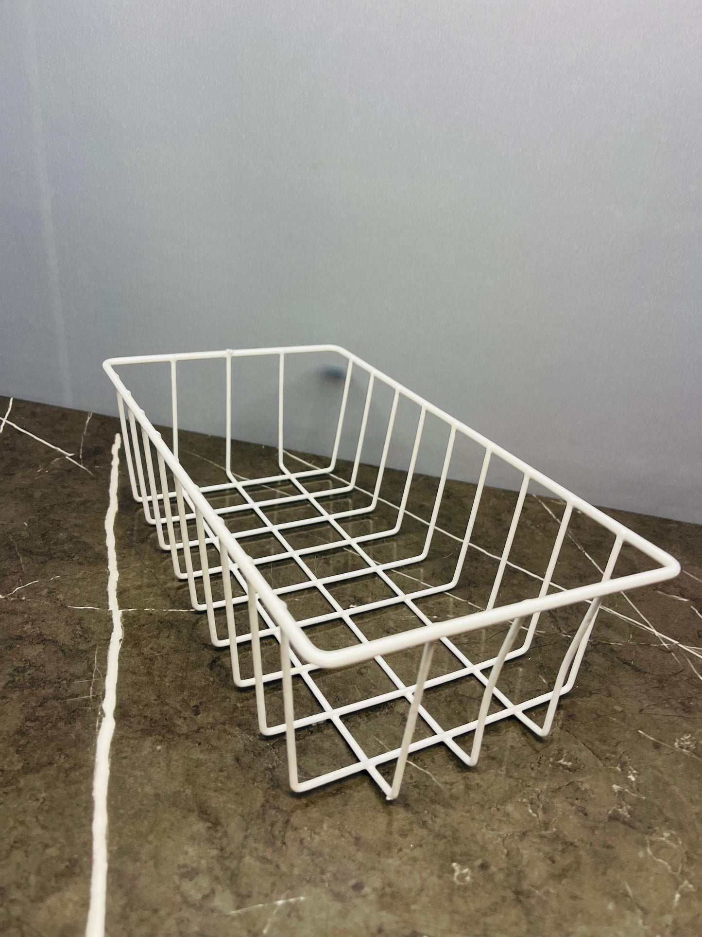 Multi-Purpose White Wire Storage Basket