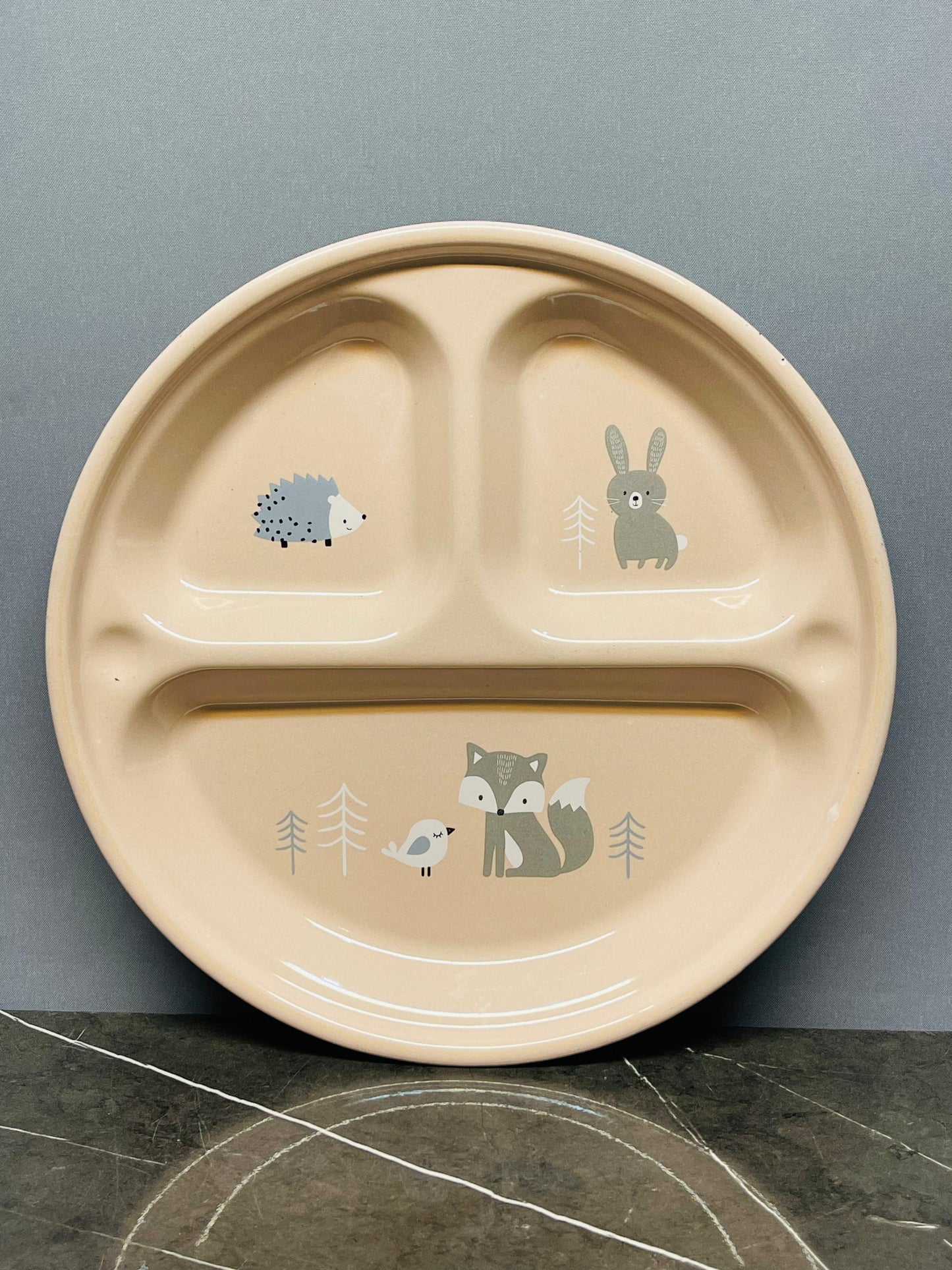 Metallic Kids' Plate with Woodland Animals, metal