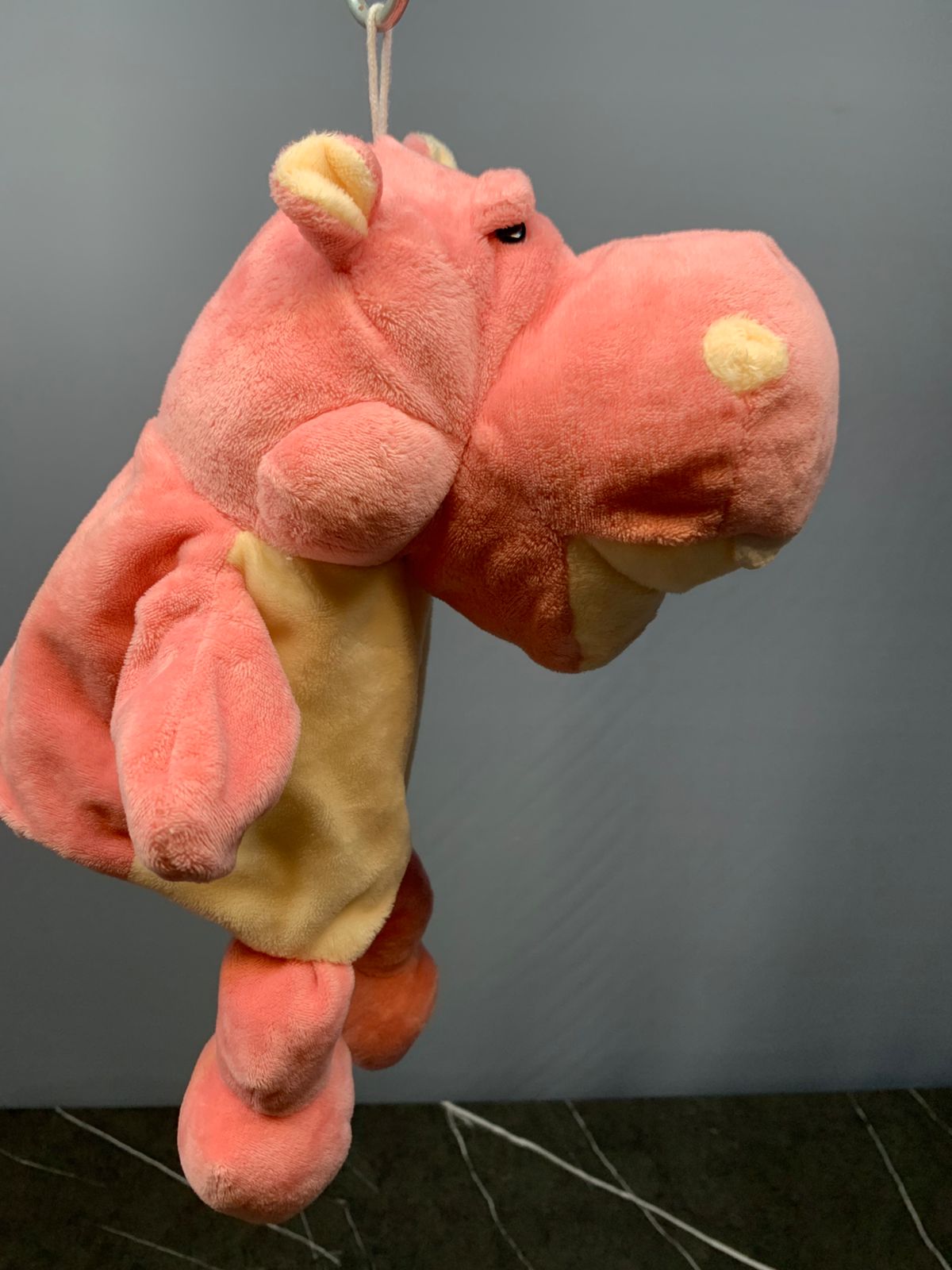 Pink Plush Hippo Hand puppet