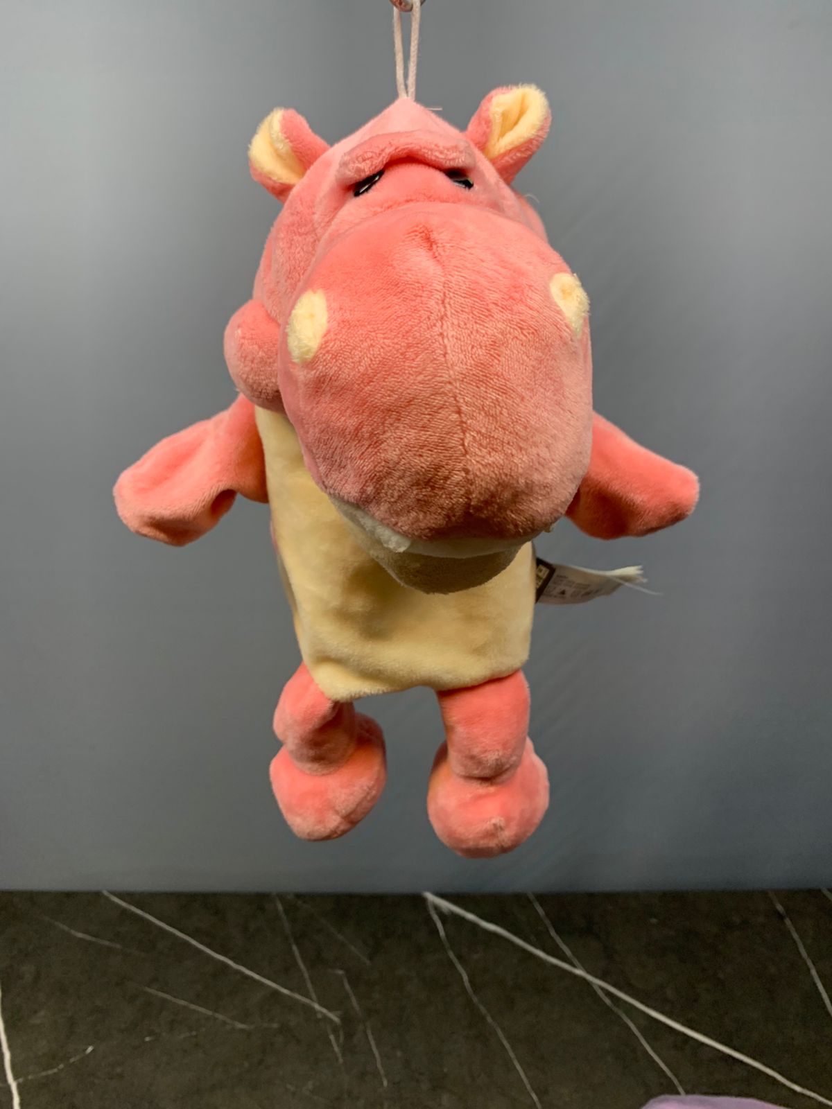 Pink Plush Hippo Hand puppet