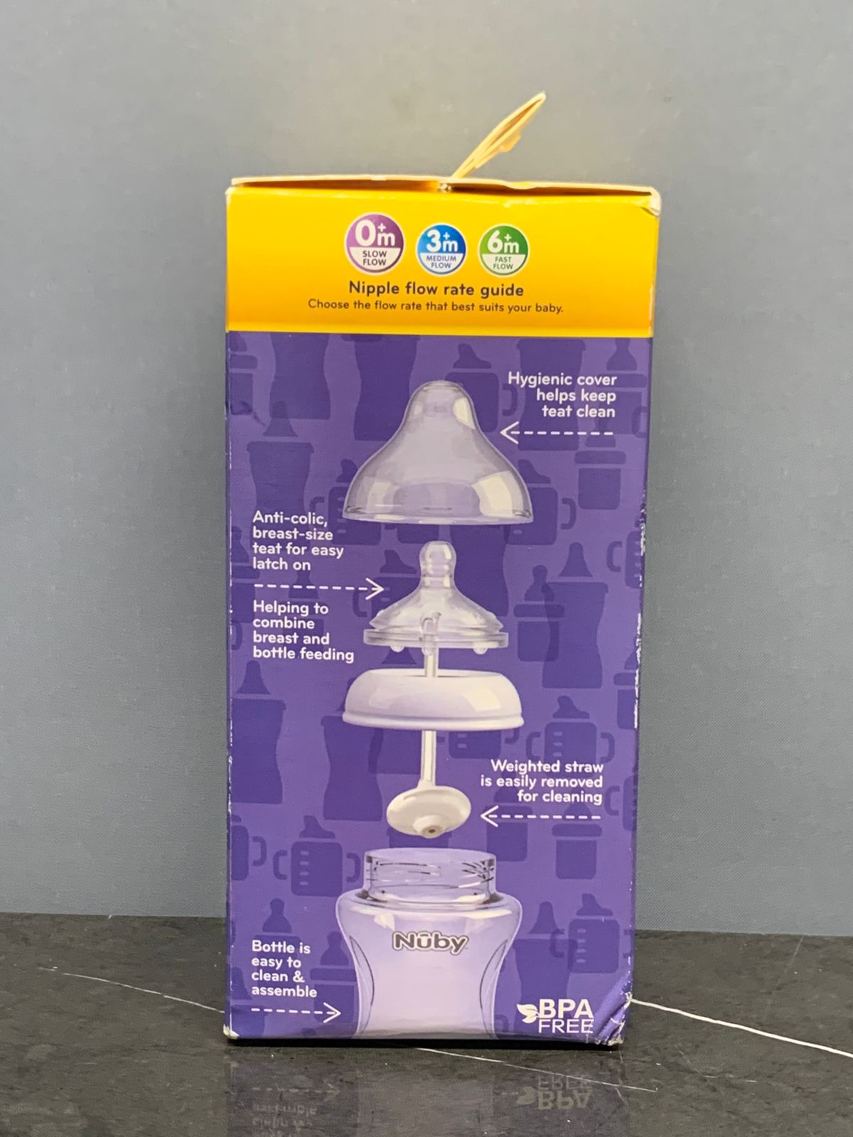 Nuby 360° Glass Bottle. (500 advance)