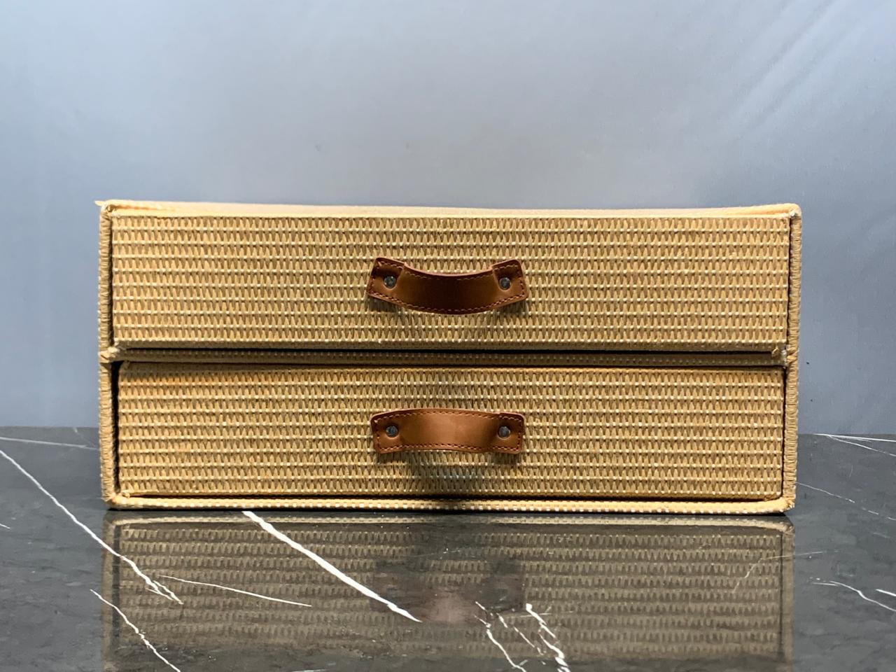 Decorative Two-Drawer Storage Box.