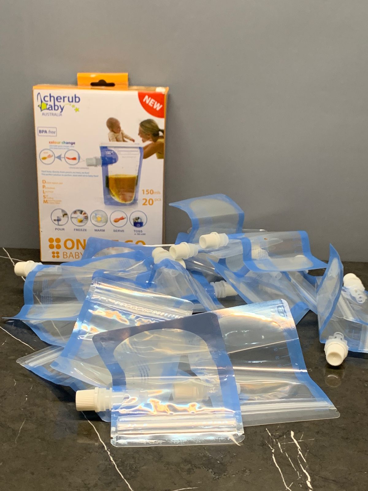 Cherub Baby On The Go Food Storage Pouch (20 Pcs)