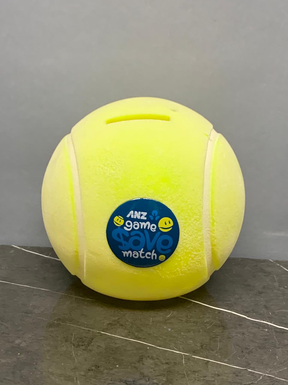 ANZ "Game, Save, Match" Tennis Ball Piggy Bank.