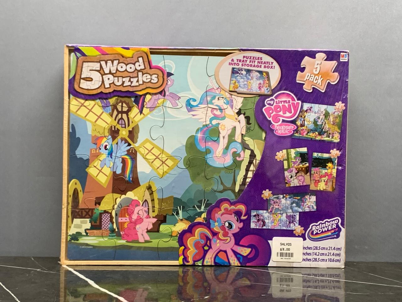 My Little Pony 5-Pack Wooden Puzzles. (New)