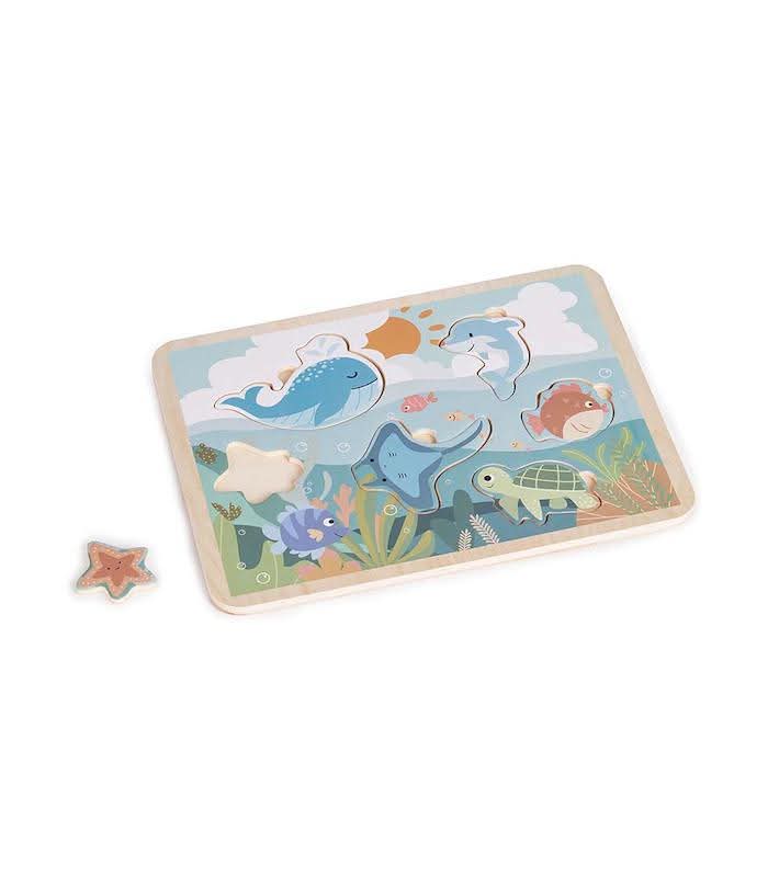 Sea Animal Wooden Peg Puzzle.