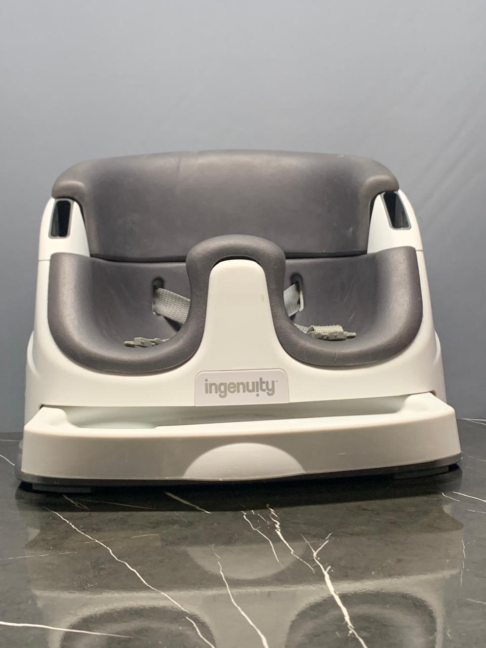 Ingenuity Baby Base 2-in-1 Booster Feeding and Floor Seat with Self-Storing Tray - Slate