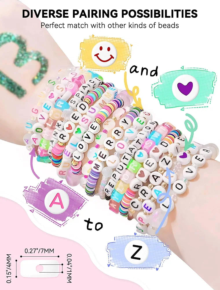 Acrylic Letter Beads with Case.