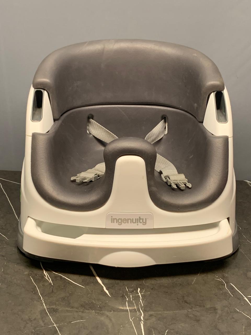 Ingenuity Baby Base 2-in-1 Booster Feeding and Floor Seat with Self-Storing Tray - Slate
