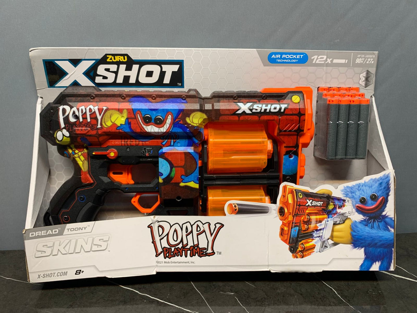 Zuru X-Shot Skins Dread Foam Dart Blaster, "Poppy Playtime". (New)