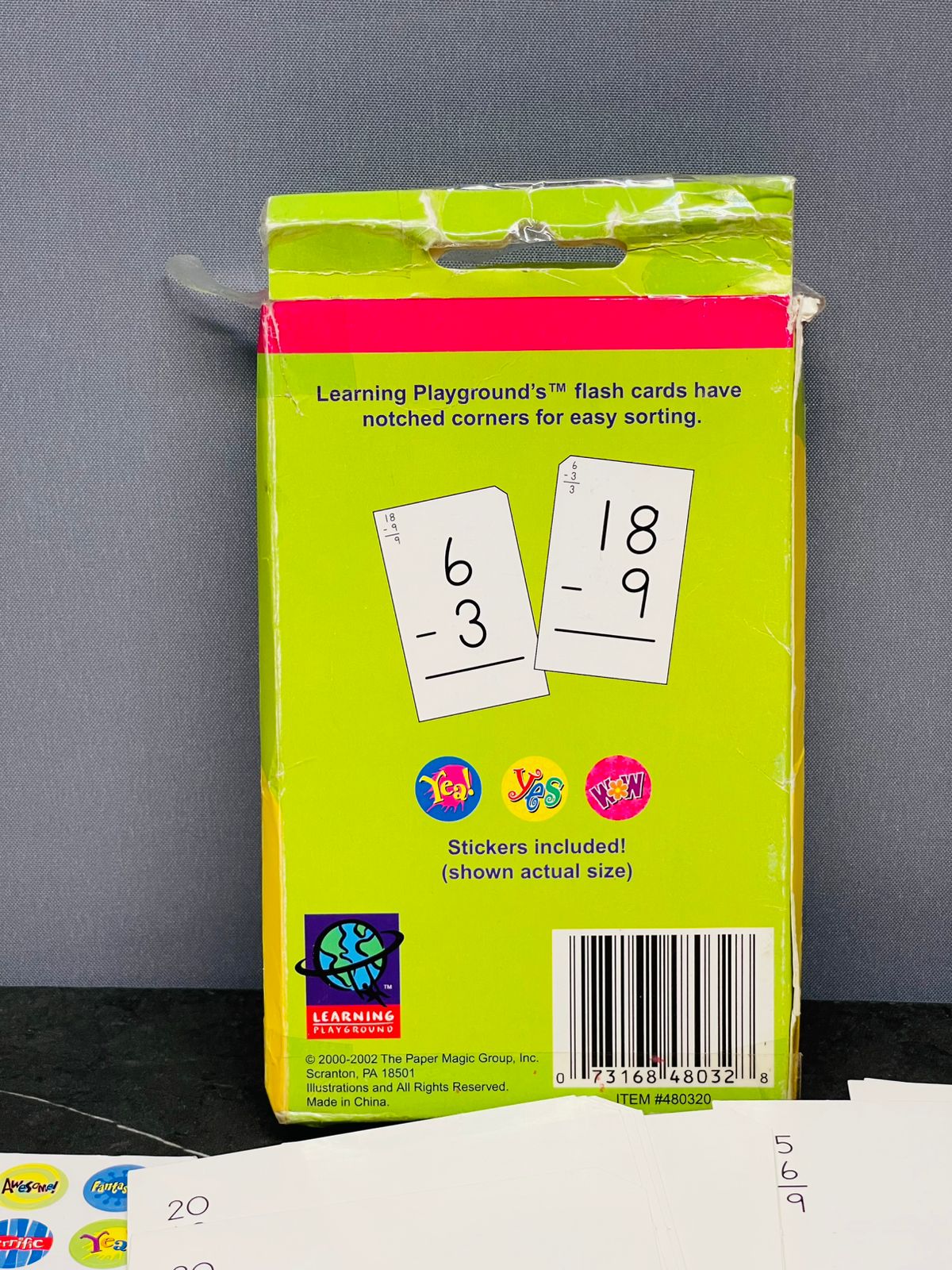 Learning Playground 55 subtraction flash cards.