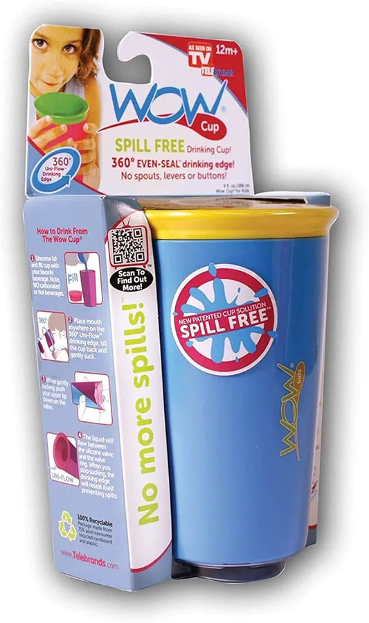 WOW CUP Spill-Proof Blue Tumbler. (New)