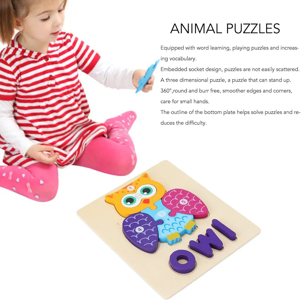 Wooden Shape Block Puzzle Owl.