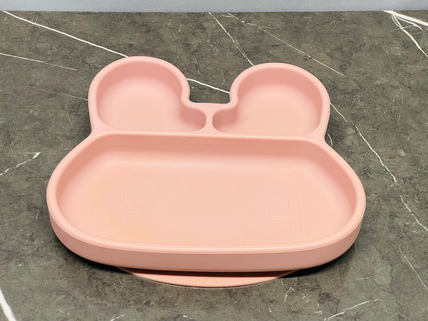 We Might Be Tiny Bunny Stickie Plate - Dark Peach.