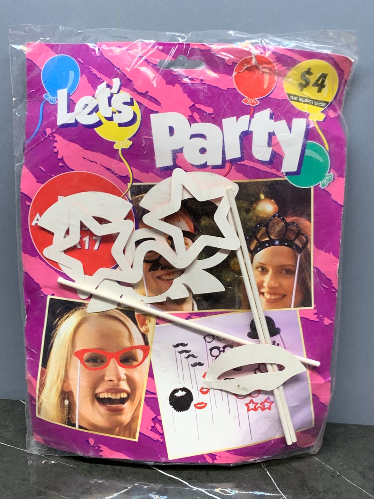 Let's Party" Photo Booth Props Kit.