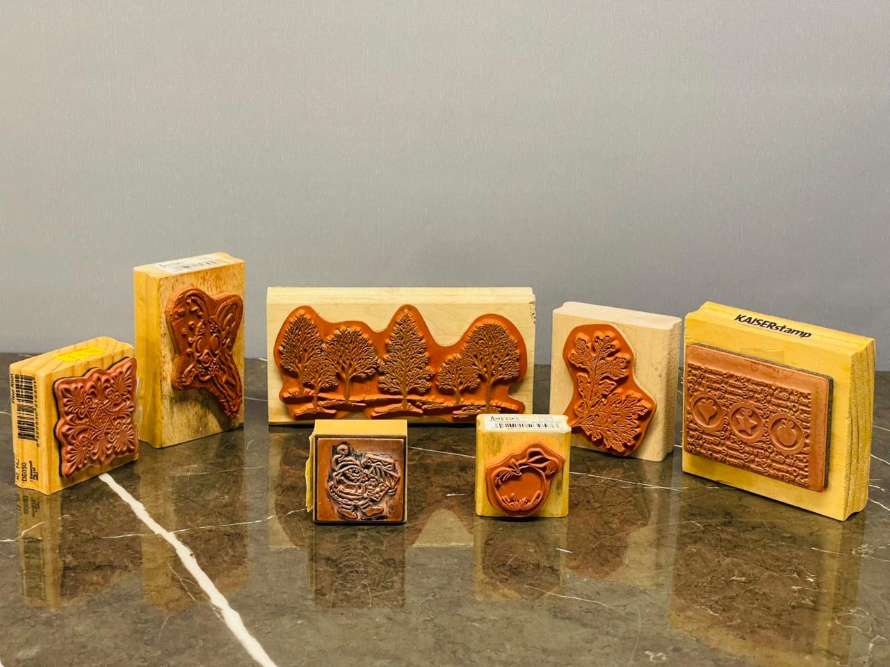 Wooden Rubber Stamp Collection(7 stamps)