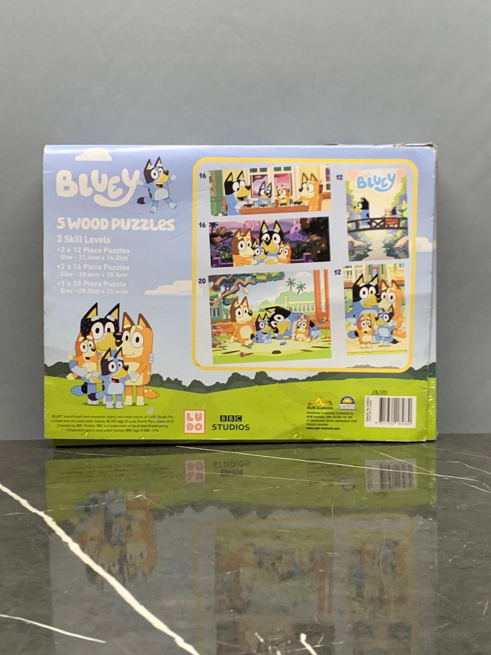 Bluey 5 Wood Puzzles Jigsaw Bundle with Tray. (055Aa) (New) (Rs 450 advance)