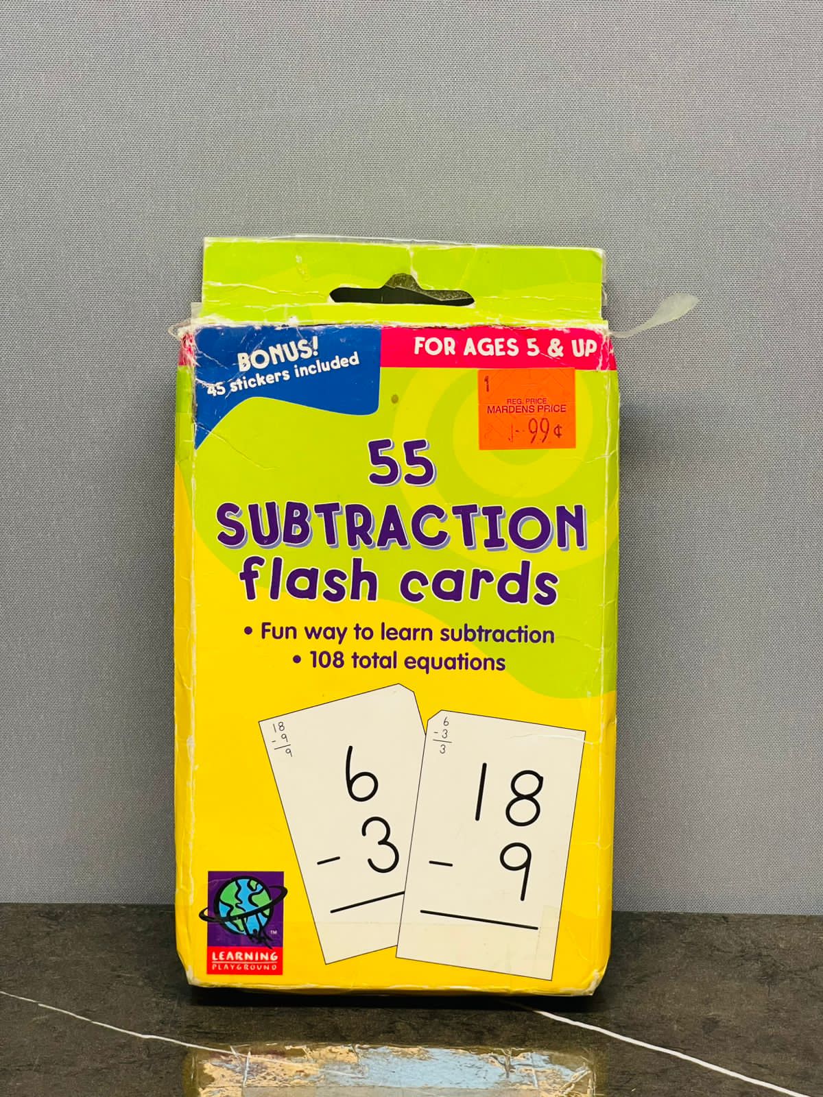 Learning Playground 55 subtraction flash cards.