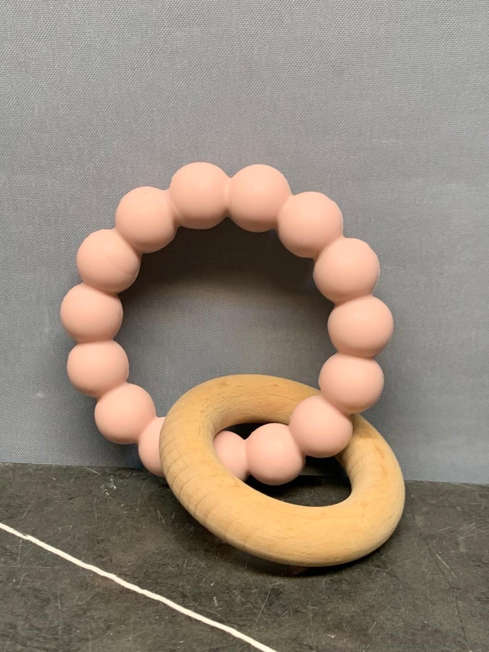 Wooden and Silicone Teether Ring. (052Aa)
