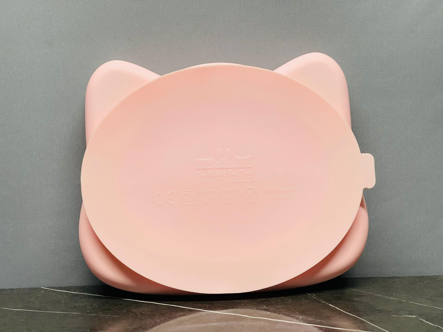 We Might Be Tiny Cat Stickie Plate- Powder Pink.