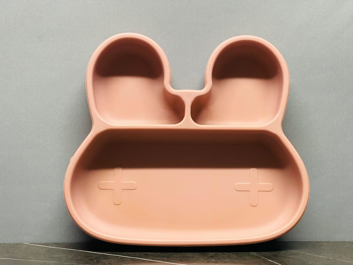 We Might Be Tiny Bunny Stickie Plate - Dark Peach.