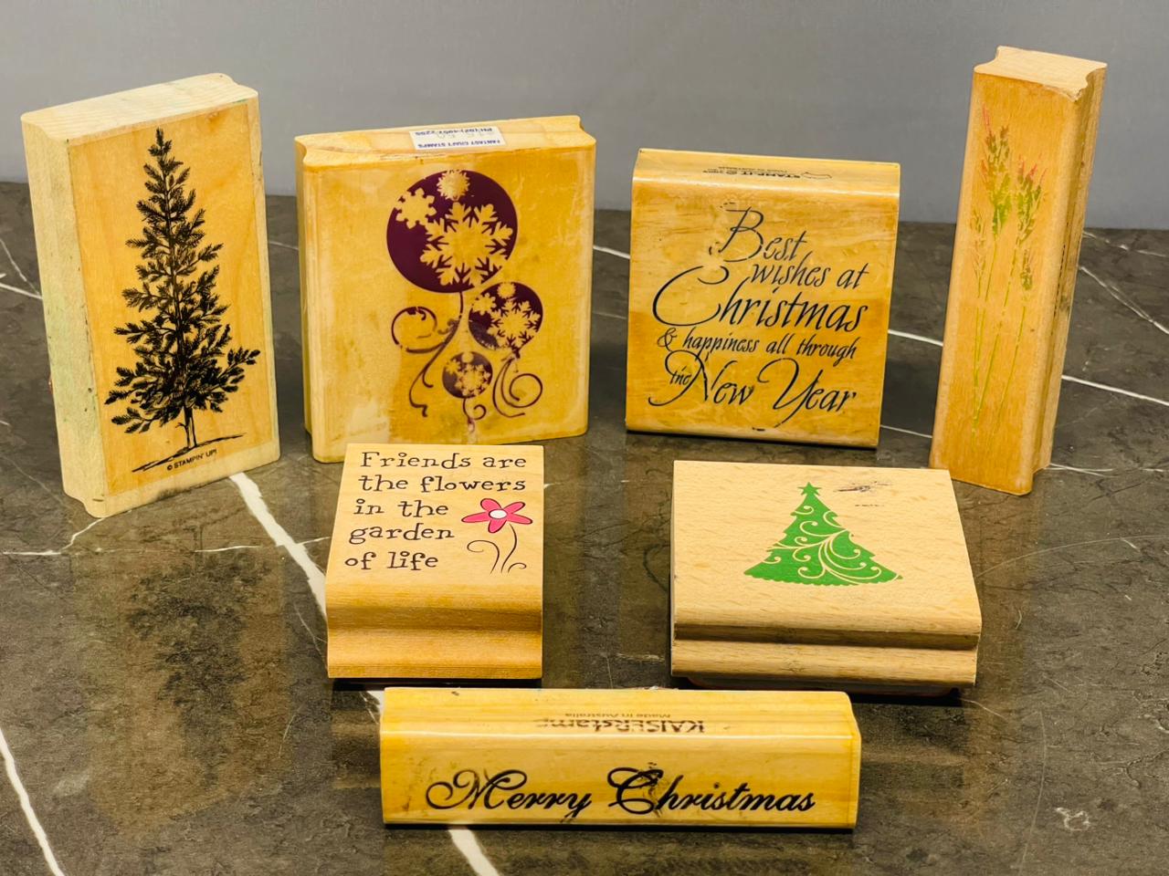 Wooden Rubber Stamp Collection(7 stamps)