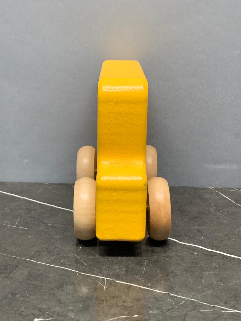 Yellow Wooden Toy Bus.