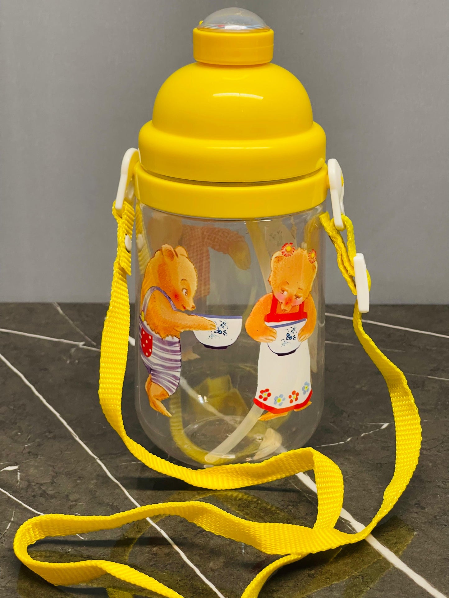 Kids' Character Water Bottle with Pop-Up Straw(NEW)