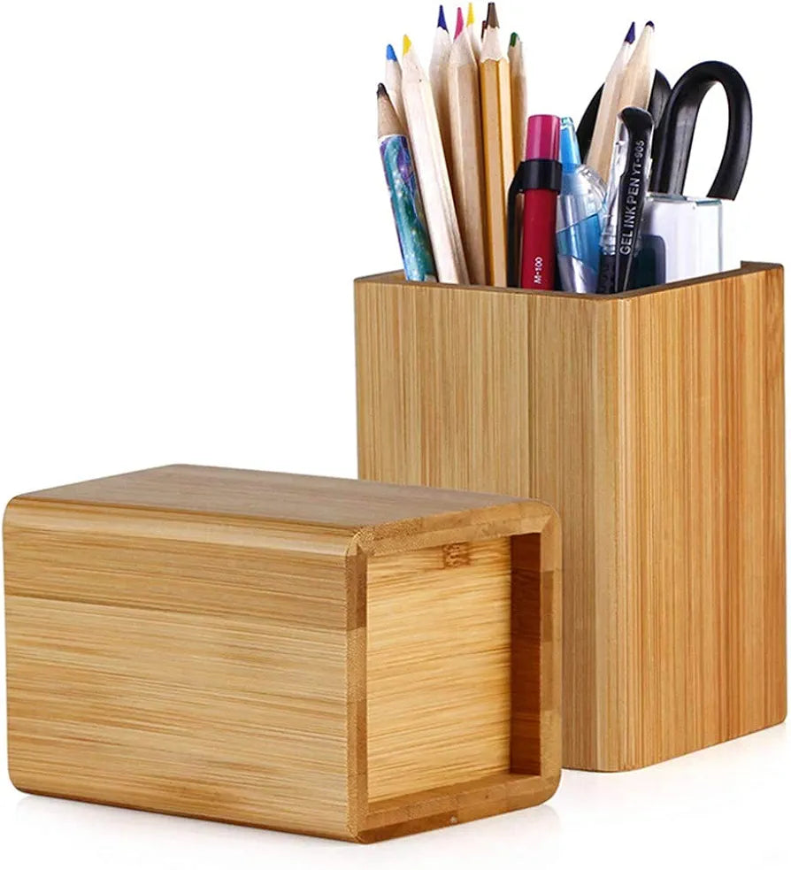 Bamboo pen cup