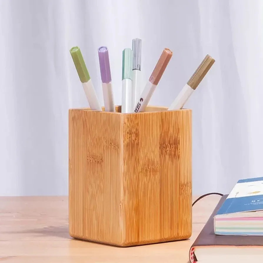 Bamboo pen cup