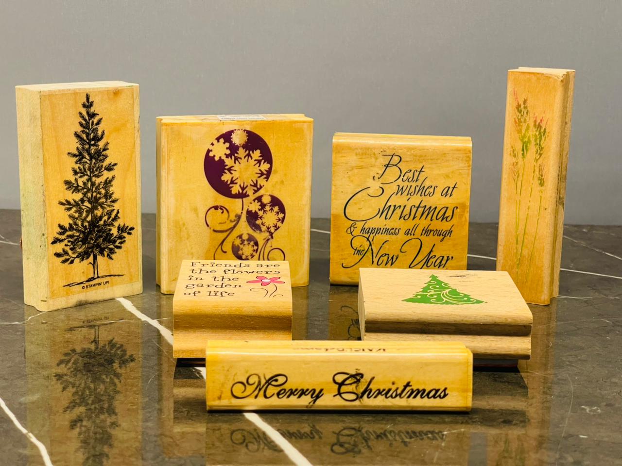 Wooden Rubber Stamp Collection(7 stamps)