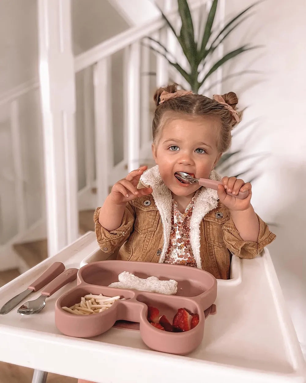 We Might Be Tiny Bunny Stickie Plate - Dark Peach.