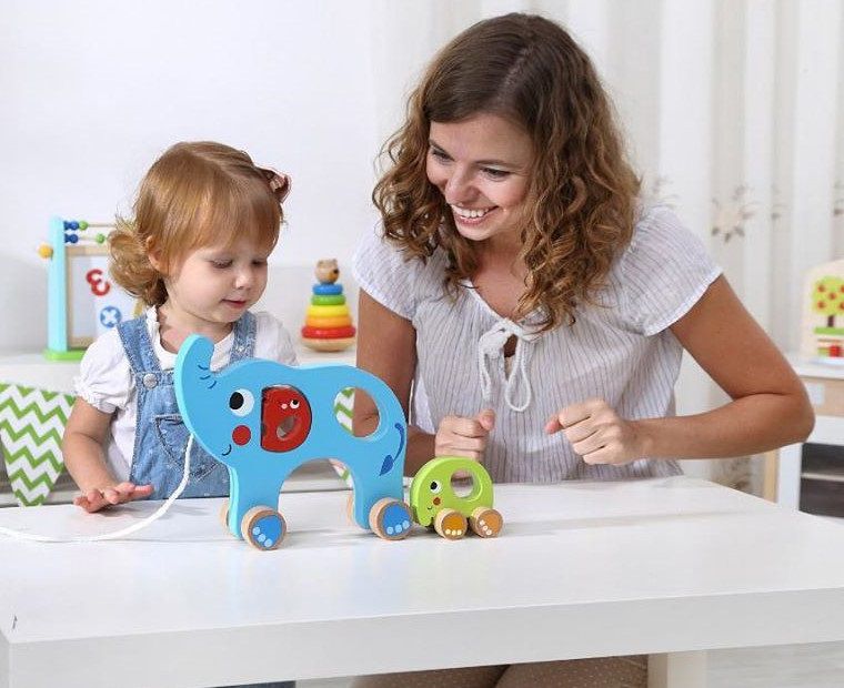 Tooky Toy Pull Along Elephant Family. (new)(Rs 400 advance)